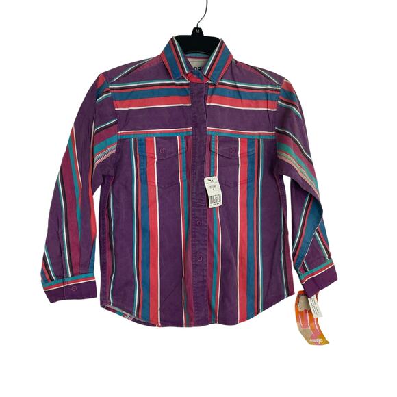 VTG Deadstock Wrangler Painted Desert stripped western button down Boys Medium - Picture 1 of 15